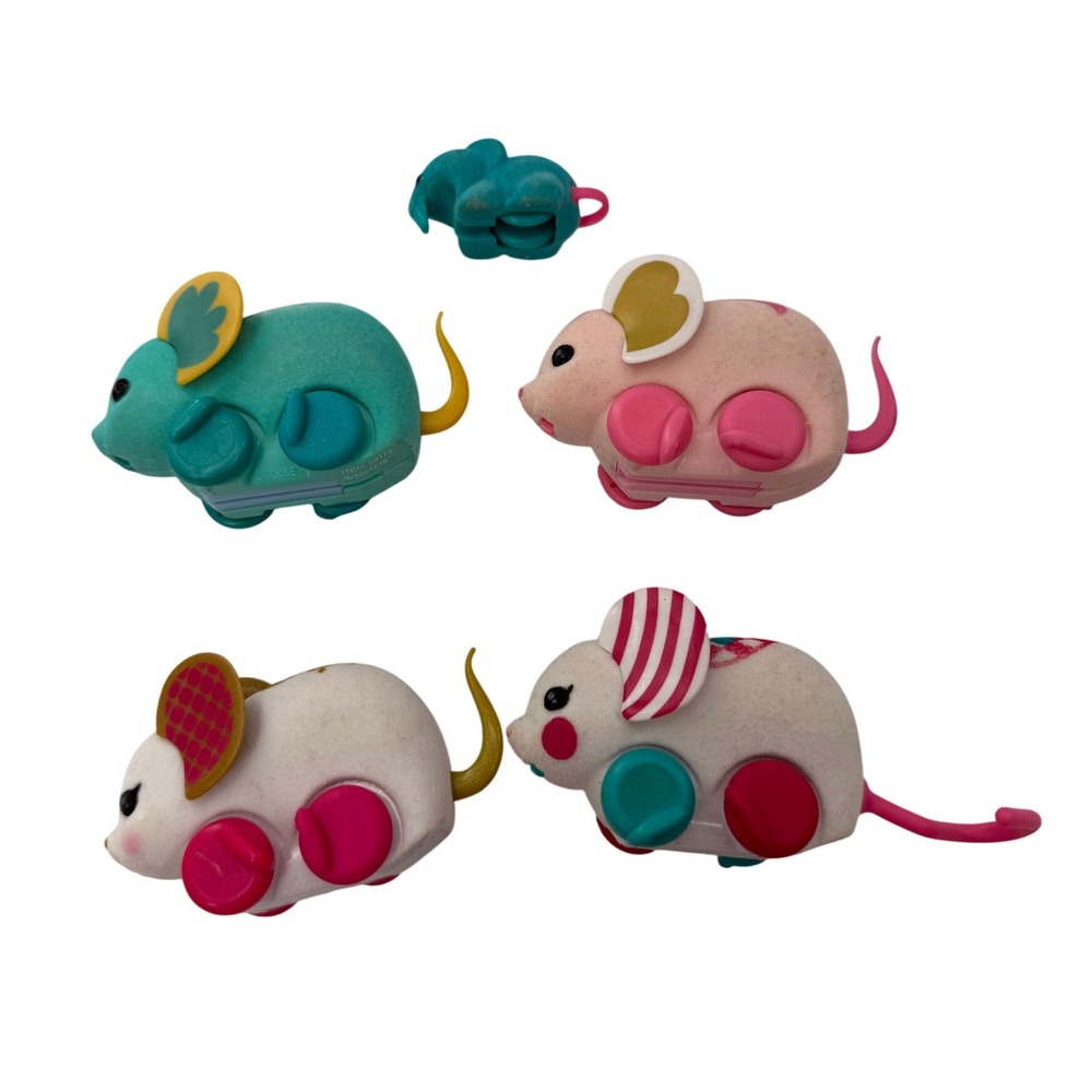 Moose Little Live Pets Lil Mouse Lot 4 Mice 1 Elephant Interactive Toy Figures